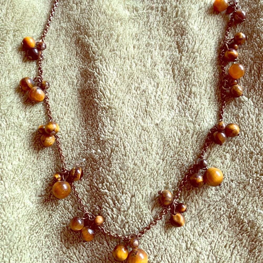 Brown beaded necklace